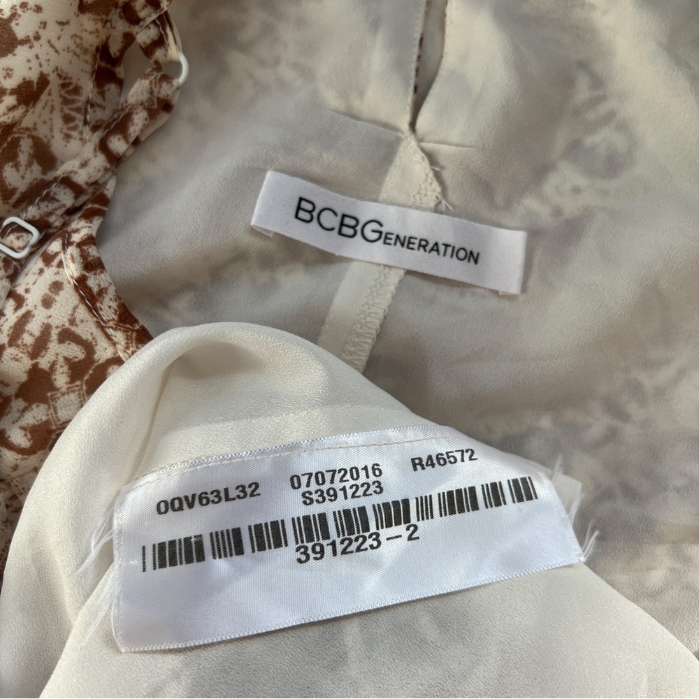 Bcbgeneration Cream And Brown Patterned Mini Dress - image 4